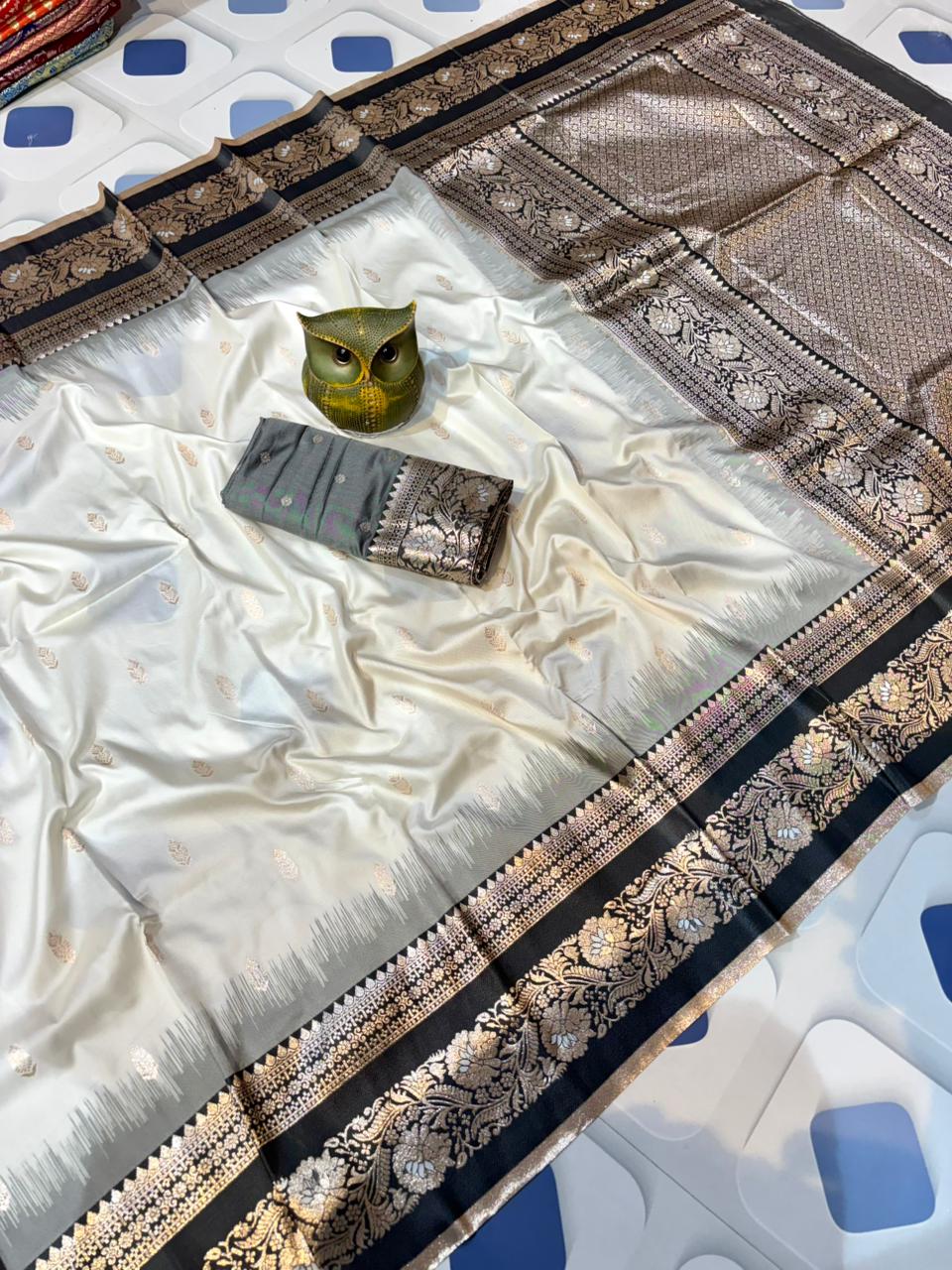 Triple Tone Pure Iccket Kanzivaram Silk (With Blouse Piece)
